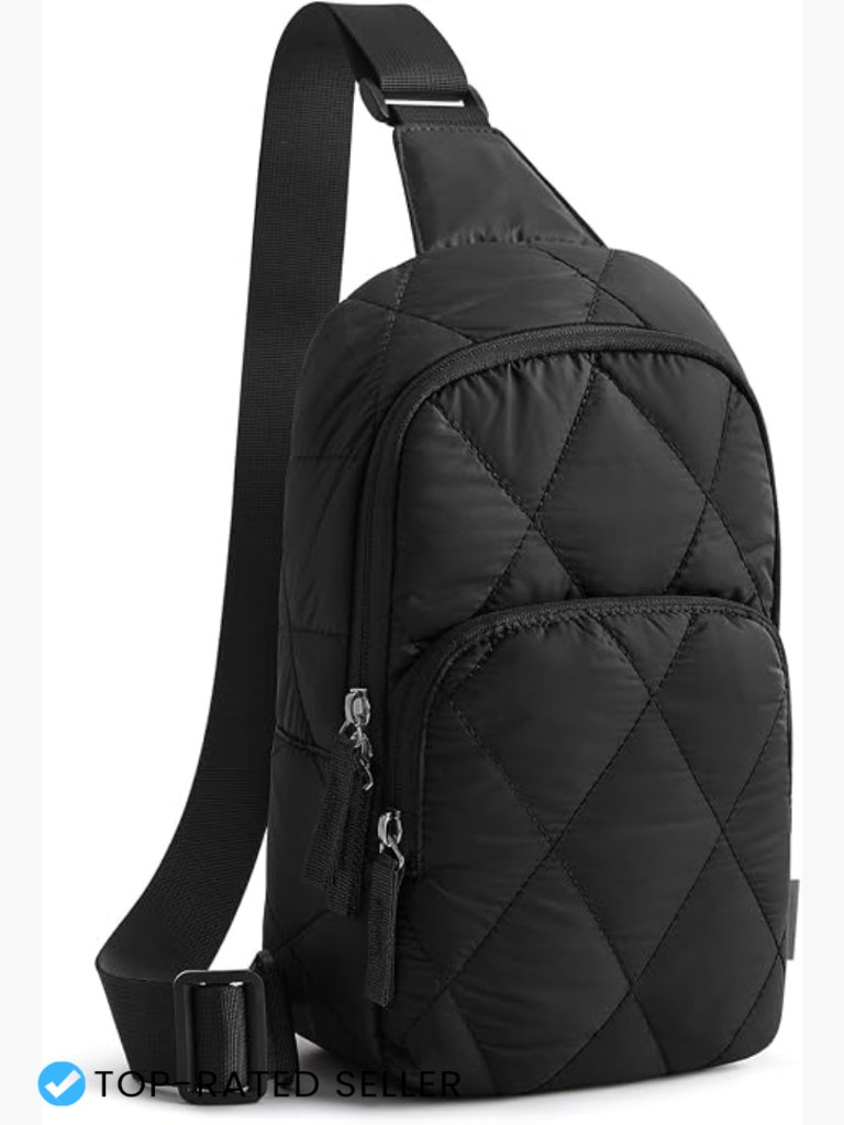 Quilted Puffer Sling Bag Lightweight Crossbody Purse Casual Travel Everyday